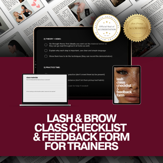 Lash & Brow Class Checklist & Feedback Form For Trainers