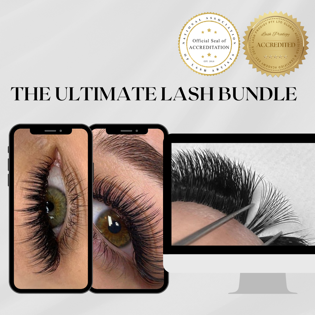 The Ultimate Lash Extension Bundle (Classic, Hybrid,Handmade Russian Volume 3D-10D) & Premade Volume Course