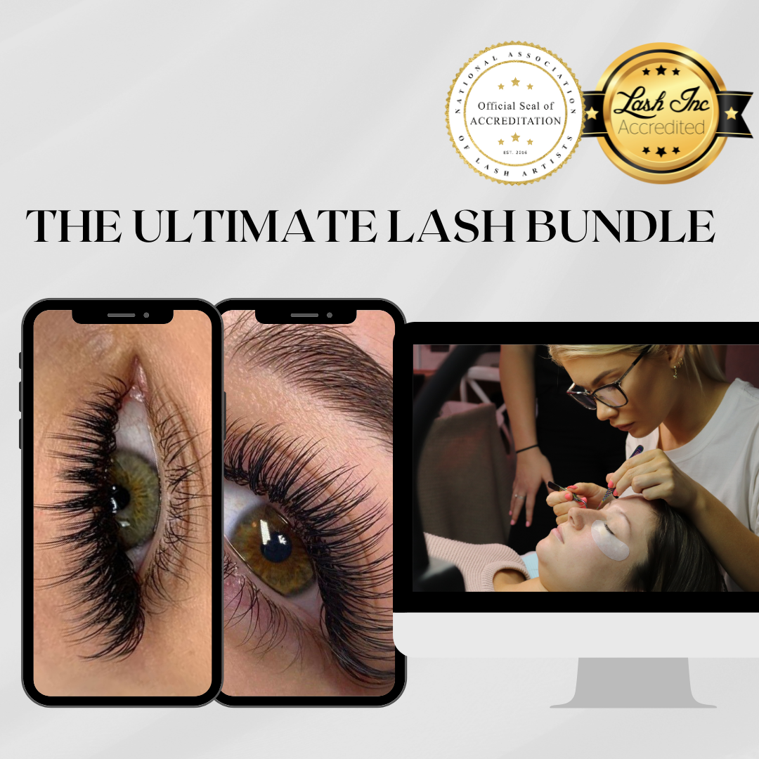 The Ultimate Lash Extension Bundle (Classic, Hybrid,Handmade Russian Volume 3D-10D) & Premade Volume Course