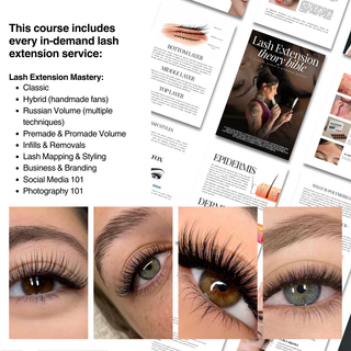 The Ultimate Lash Extension Bundle (Classic, Hybrid,Handmade Russian Volume 3D-10D) & Premade Volume Course