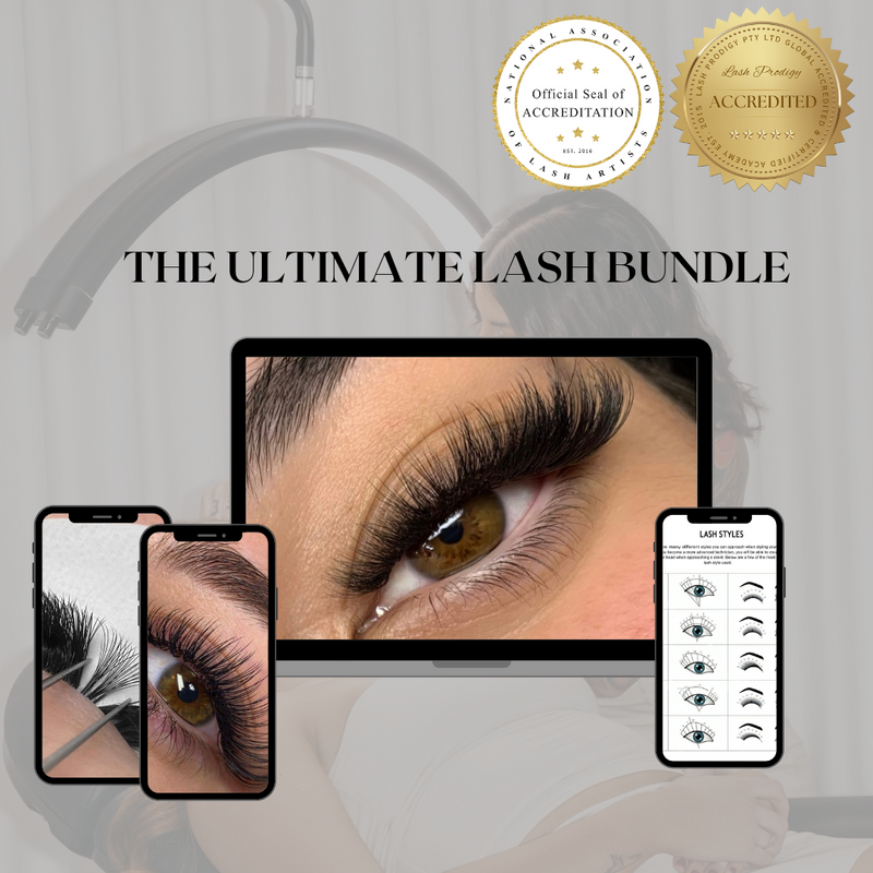 The Ultimate Lash Extension Bundle (Classic, Hybrid,Handmade Russian Volume 3D-10D) & Premade Volume Course