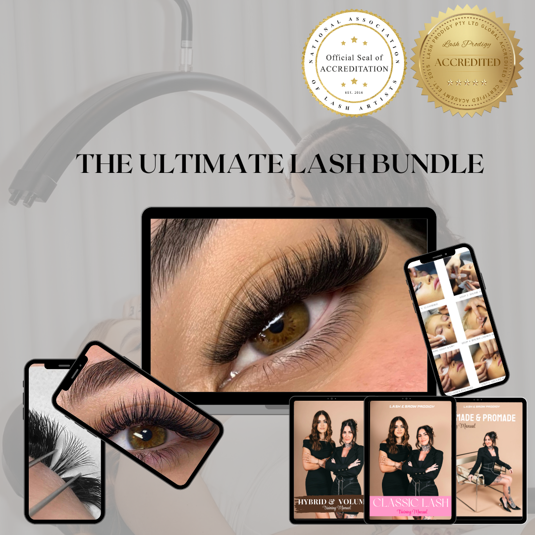 The Ultimate Lash Extension Bundle (Classic, Hybrid,Handmade Russian Volume 3D-10D) & Premade Volume Course