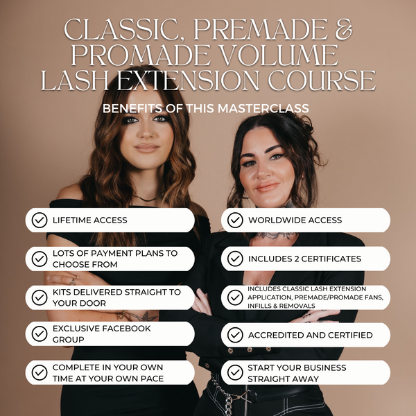 Classic, Premade & Promade Volume Lash Extension Course